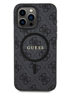 Ochranný kryt na iPhone 15 Pro MAX - Guess, 4G Colored Ring MagSafe Black