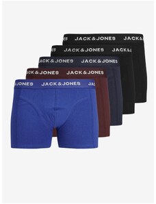 Jack & Jones Sada pěti pánských boxerek v modré, hnědé a černé barvě Jack & J - Pánské