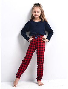 Pyjamas Sensis Bonnie Kids Girls length Christmas 110-128 navy blue 059