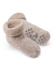 Fellhof Dětské vlněné ponožky s protiskluzem Béžové
