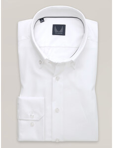 Willsoor Pánská slim fit košile bílá s límečkem na knoflíčky 16517