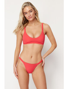 Trendyol Red Bralette Gathered Bikini Set