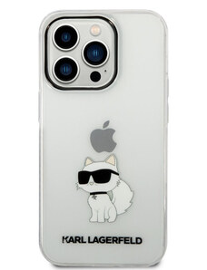 Apple iPhone 14 Pro Karl Lagerfeld Choupette Logo pouzdro průsvitná