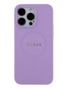 iPhone 15 Pro Guess PU Saffiano MagSafe Case fialová