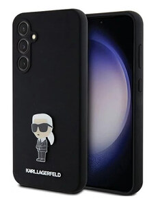 Samsung Galaxy S23 FE Karl Lagerfeld Liquid Silicone Metal Ikonik Case černá