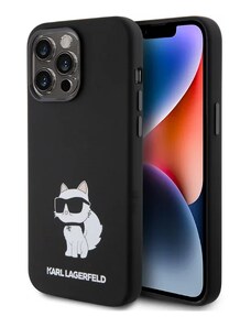 iPhone 15 Pro Karl Lagerfeld Liquid Silicone Choupette NFT Case černá