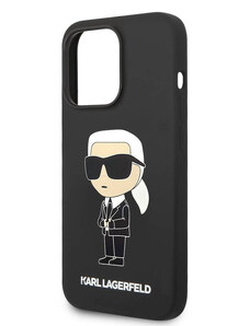 iPhone 15 Pro Karl Lagerfeld Liquid Silicone Ikonik NFT Case černá