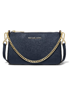 Michael Kors Jet Set Medium Saffiano Leather Crossbody Bag Navy