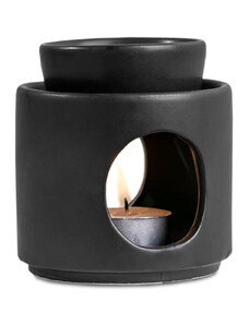 Innobiz Černá keramická aromalampa na čajové svíčky