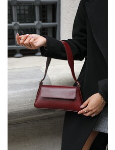 Madamra Claret Red Women's Plain Design Clamshell Tote Bag