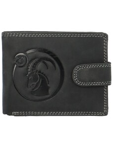 Delami Pánská kožená peněženka Zvěrokruh Kozoroh Saimon, černá