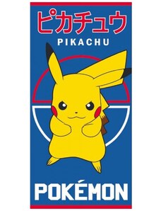 Carbotex Plážová osuška Pokémon Pikachu - motiv Bleskový útok - 100% bavlna - 70 x 140 cm