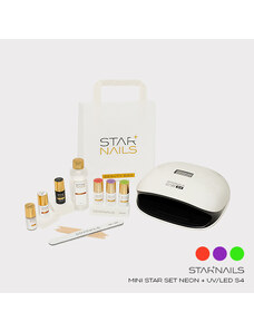 Sada STARNAILS Mini Star Set Neon + UV/LED S4 - modeláž gel lakem