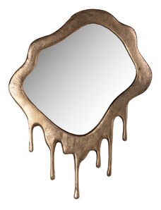 Zlaté kovové závěsné zrcadlo Richmond Drops 74 x 56 cm