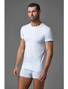 Dagi White Crew Neck Combed Cotton Men's Undershirt