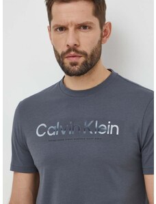 Bavlněné tričko Calvin Klein šedá barva, s potiskem, K10K112497