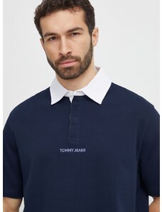 Bavlněné polo tričko Tommy Jeans tmavomodrá barva