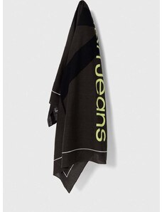 Bavlněný šátek Calvin Klein Jeans černá barva, s potiskem
