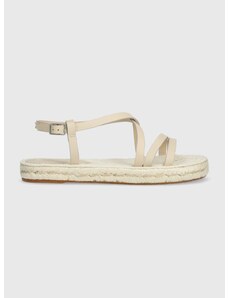 Kožené sandály Weekend Max Mara Pilard2 dámské, béžová barva, 2415521135670