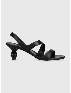 Kožené sandály Weekend Max Mara Zigano černá barva, 2415521015600