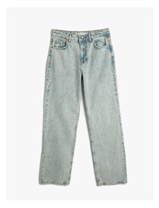 Koton Straight Leg Denim Kalhoty Regular Cut Eve Jeans