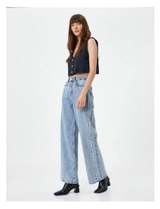 Koton Extra široké džíny s normálním pasem bavlněná kapsa - Bianca Jean