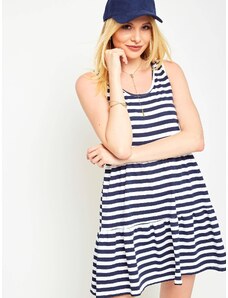 White and blue summer dress with stripes Yups
