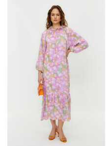 Trendyol Pink Floral Lined Woven Chiffon Dress