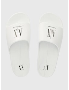 Pantofle Armani Exchange pánské, bílá barva, XUP012 XV675 K488