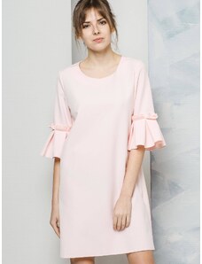 La Diva dress decorated with sleeves with wide pleats pink