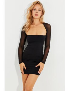 Cool & Sexy Women's Black Tulle Mini Dress B2485