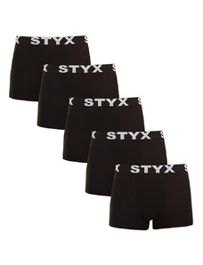 5PACK pánské boxerky Styx sportovní guma nadrozměr černé (5R960) 5