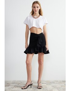 Trendyol Black Ruffle Mini Skirt