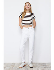 Trendyol White More Sustainable High Waist Slim Mom Jeans