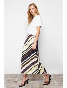 Trendyol Multicolored Satin Patterned A-line Midi Woven Skirt