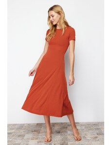 Trendyol Flounce Tile Skirt Elastic Knitted Maxi Dress