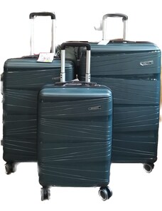 Cestovní kufr skořepinový Viagio - tmavě zelený vel.L