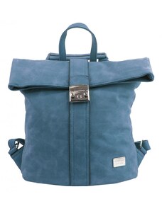 BELLA BELLY Dámský batoh / kabelka z broušené kůže denim modrá