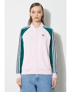 Mikina adidas Originals dámská, růžová barva, vzorovaná, IM9821