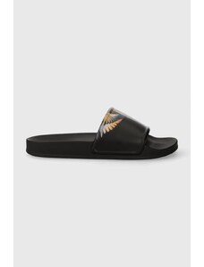 Pantofle Marcelo Burlon Icon Wings Sliders pánské, černá barva, CMIC001S24PLA0011026