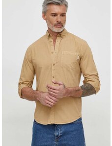 Košile Pepe Jeans Prince béžová barva, regular, s límečkem button-down