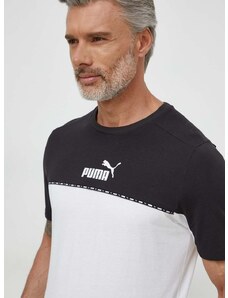 Bavlněné tričko Puma bílá barva, 673341