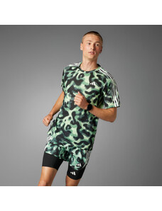 Adidas Tričko Own the Run 3-Stripes Allover Print