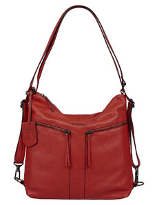 Dámská kožená batůžko kabelka Burkely Markets - červená