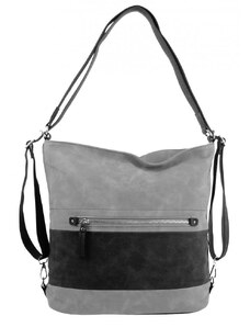 BELLA BELLY Barebag Velká dámská kabelka přes rameno / batoh světle šedá / černá