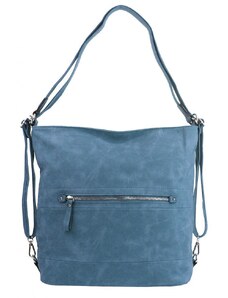 BELLA BELLY Velká dámská kabelka přes rameno / batoh denim modrá