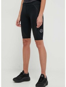 Běžecké šortky adidas by Stella McCartney Truepace černá barva, s potiskem, high waist, IT3325