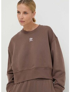 Mikina adidas Originals Adicolor Essentials Crew Sweatshirt dámská, hnědá barva, s aplikací, IR5971