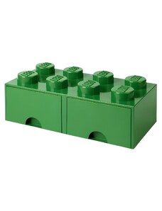 Tmavě zelený úložný box LEGO Storage 25 x 50 cm