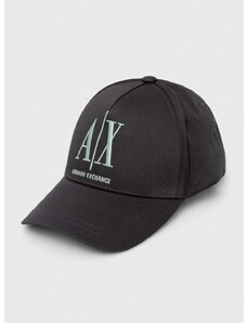 Bavlněná baseballová čepice Armani Exchange černá barva, s aplikací, 954047 CC811 NOS